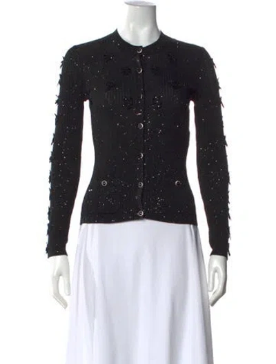 Pre-owned Chanel 2025 Glitter Sweater In Black