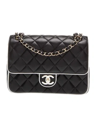 Pre-owned Chanel 2025 Graphic Frame Flap Bag In Black