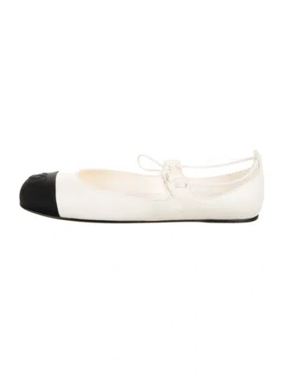 Pre-owned Chanel 2025 Interlocking Cc Logo Ballet Flats In Black