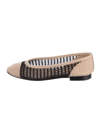 Pre-owned Chanel 2025 Interlocking Cc Logo Ballet Flats In Black/neutrals