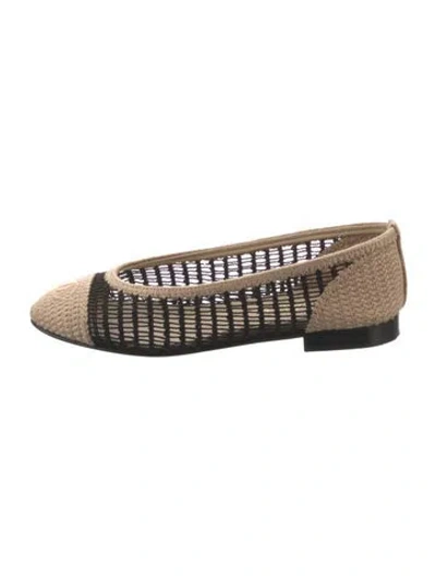 Pre-owned Chanel 2025 Interlocking Cc Logo Ballet Flats In Black/neutrals
