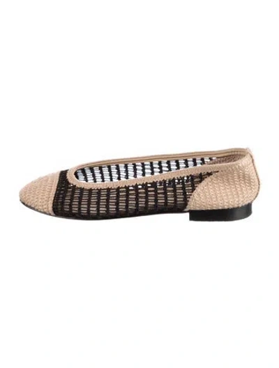 Pre-owned Chanel 2025 Interlocking Cc Logo Ballet Flats In Black/neutrals