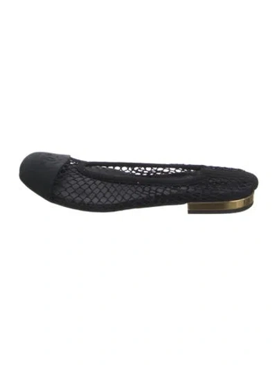 Pre-owned Chanel 2025 Interlocking Cc Logo Ballet Flats In Blue