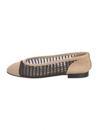 Pre-owned Chanel 2025 Interlocking Cc Logo Ballet Flats In Brown