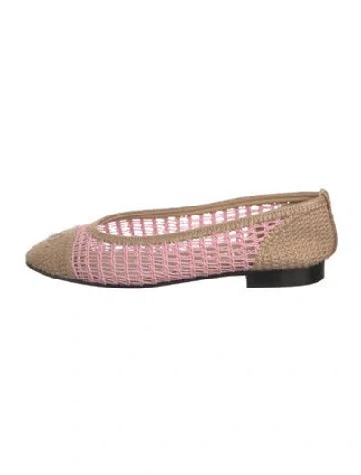 Pre-owned Chanel 2025 Interlocking Cc Logo Ballet Flats In Neutral