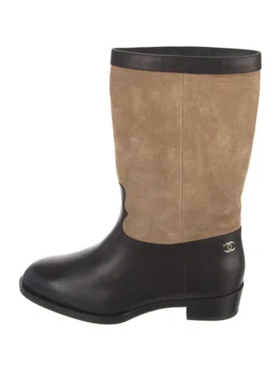Pre-owned Chanel 2025 Interlocking Cc Logo Boots