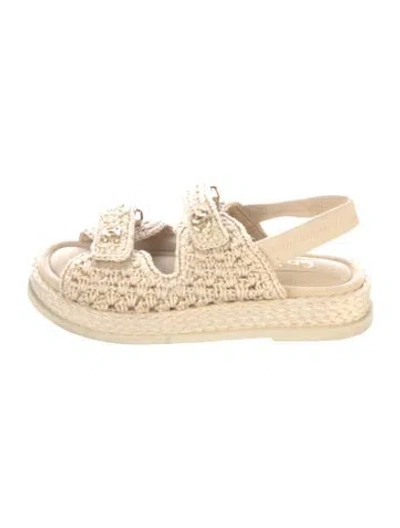 Pre-owned Chanel 2025 Interlocking Cc Logo Espadrilles In Neutral