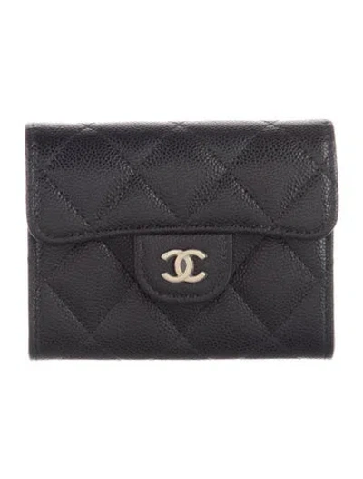 Pre-owned Chanel 2025 Interlocking Cc Logo French Purse W/ Tags In Black