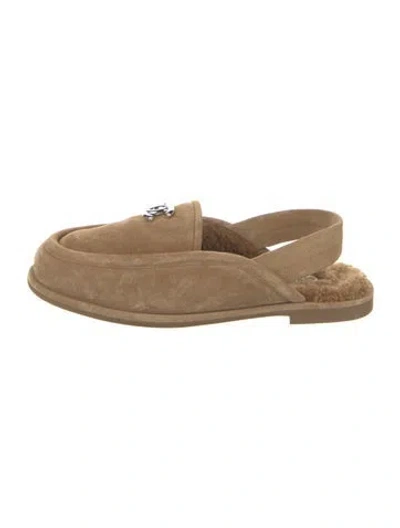 Pre-owned Chanel 2025 Interlocking Cc Logo Loafers In Neutrals