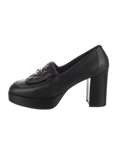 Pre-owned Chanel 2025 Interlocking Cc Logo Pumps In Black