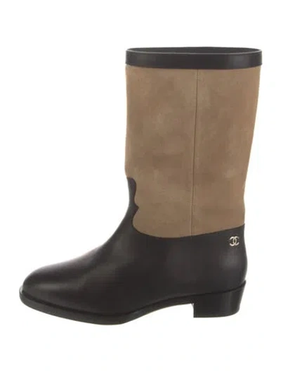Pre-owned Chanel 2025 Interlocking Cc Logo Rain Boots