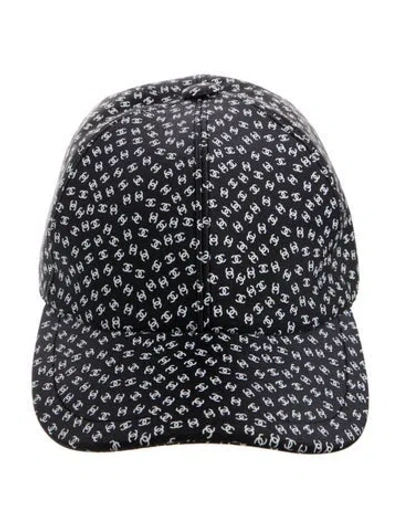 Pre-owned Chanel 2025 Interlocking Cc Print Baseball Cap In Black