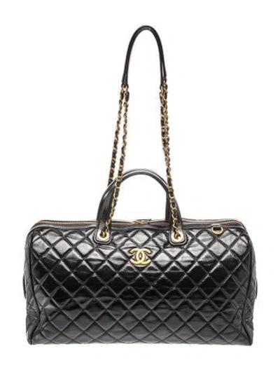 Pre-owned Chanel 2025 Maxi Bowling Bag In Black