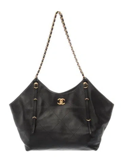 Pre-owned Chanel 2025 Maxi Shopping Tote In Black