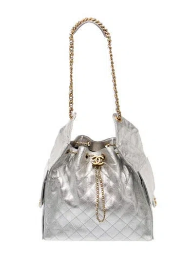 Pre-owned Chanel 2025 Medium 25 Hobo In Metallic/silver