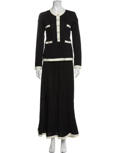 Pre-owned Chanel 2025 Metiers D'art Collection Skirt Set W/ Tags In Black