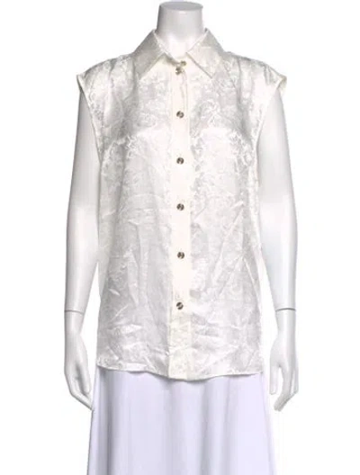 Pre-owned Chanel 2025 Metiers D'art Paris-hangzhou Button-up Top In Neutrals