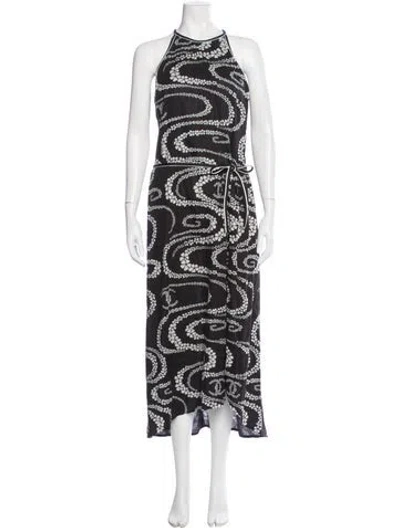 Pre-owned Chanel 2025 Midi Length Dress In Black