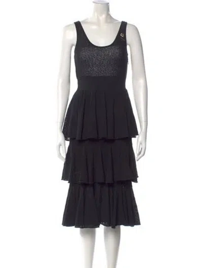 Pre-owned Chanel 2025 Midi Length Dress W/ Tags In Black