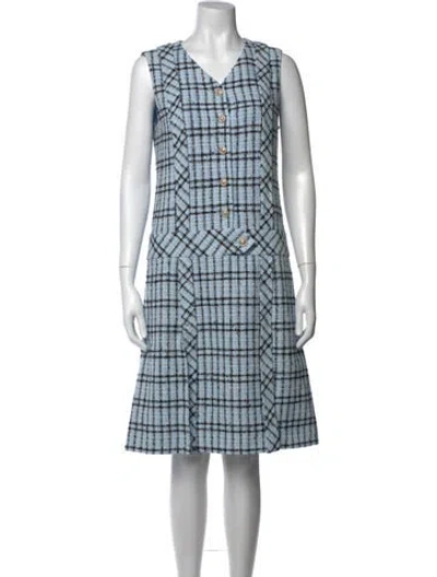 Pre-owned Chanel 2025 Midi Length Dress W/ Tags In Blue