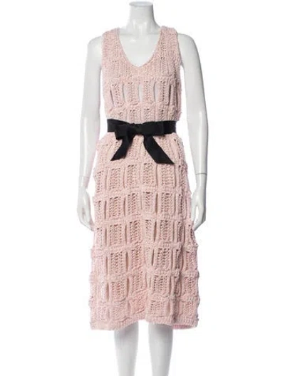 Pre-owned Chanel 2025 Midi Length Dress W/ Tags In Pink