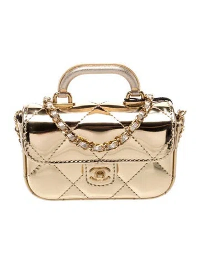 Pre-owned Chanel 2025 Mini Clutch W/ Chain In Gold
