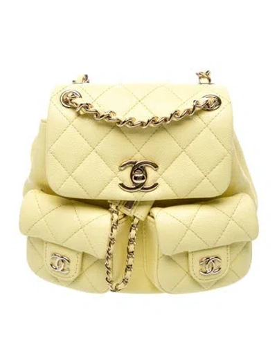 Pre-owned Chanel 2025 Mini Duma Backpack In Yellow