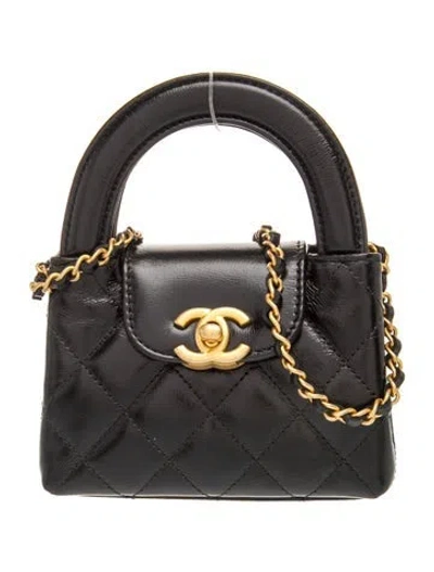 Pre-owned Chanel 2025 Mini Nano Kelly Shopper In Black