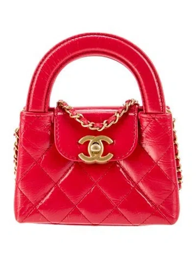 Pre-owned Chanel 2025 Mini Nano Kelly Shopper W/ Tags In Red