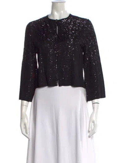 Pre-owned Chanel 2025 Open Front Sweater In Black