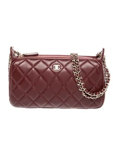 Pre-owned Chanel 2025 Paris-hangzhou Quilted Clutch W/ Chain In Burgundy