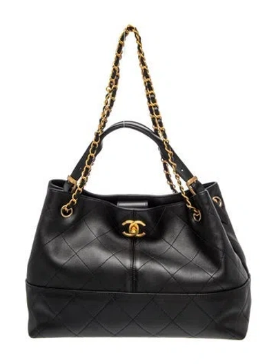 Pre-owned Chanel 2025 Paris-hangzhou Small Coco Base Shopping Bag In Black