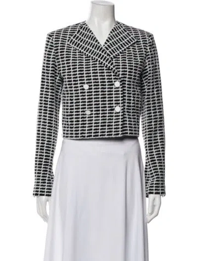 Pre-owned Chanel 2025 Plaid Print Blazer In Black