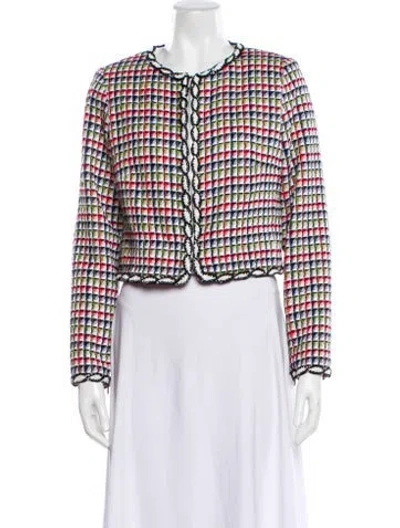Pre-owned Chanel 2025 Printed Evening Jacket In White