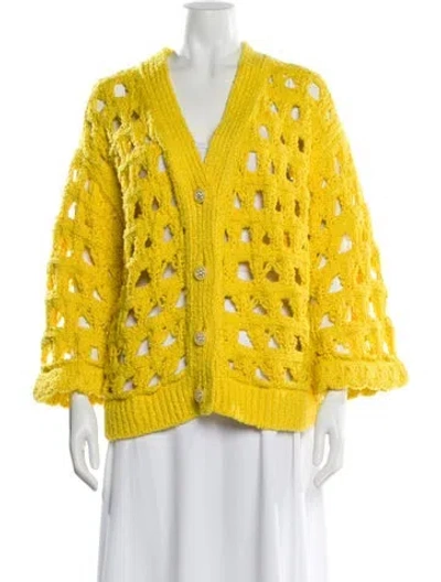 Pre-owned Chanel 2025 Printed Sweater In Yellow