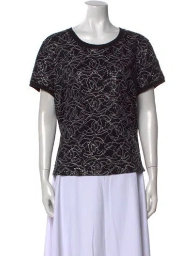Pre-owned Chanel 2025 Printed T-shirt W/ Tags In Black