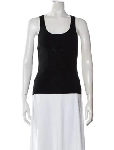 Pre-owned Chanel 2025 Scoop Neck Top In Black