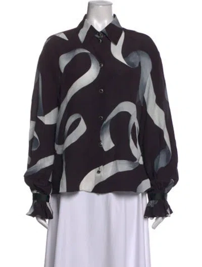 Pre-owned Chanel 2025 Silk Blouse In Black