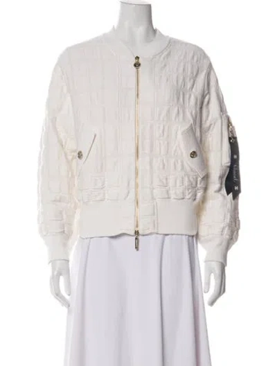 Pre-owned Chanel 2025 Silk Bomber Jacket In Neutral