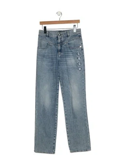 Pre-owned Chanel 2025 Straight Leg Jeans In Blue
