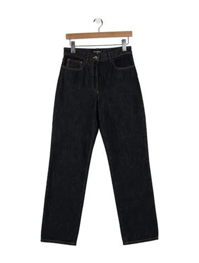 Pre-owned Chanel 2025 Straight Leg Jeans W/ Tags In Black