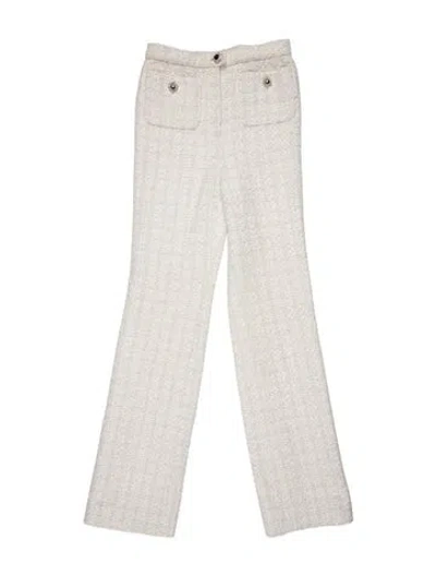 Pre-owned Chanel 2025 Straight Leg Pants In White
