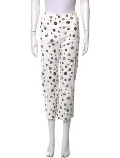 Pre-owned Chanel 2025 Straight Leg Pants In White