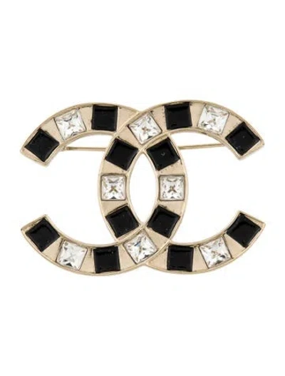 Pre-owned Chanel 2025 Strass & Resin Cc Brooch In Multi