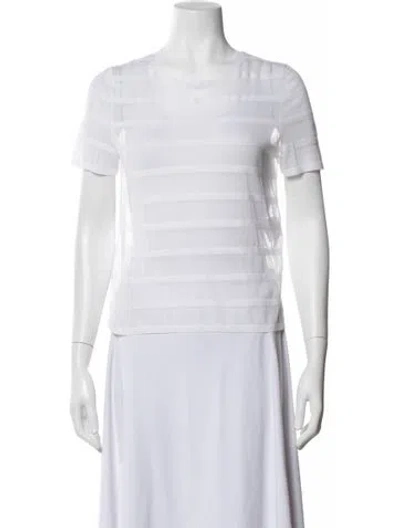 Pre-owned Chanel 2025 Striped T-shirt W/ Tags In Neutrals