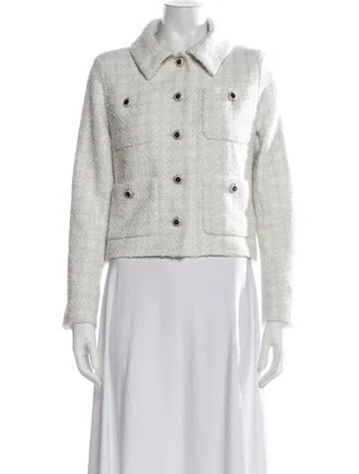 Pre-owned Chanel 2025 Tweed Blazer In White