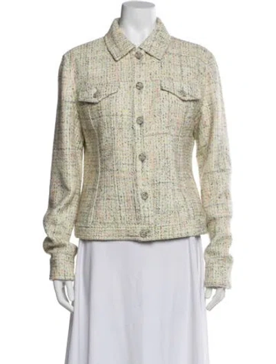 Pre-owned Chanel 2025 Tweed Denim Jacket W/ Tags In Neutral