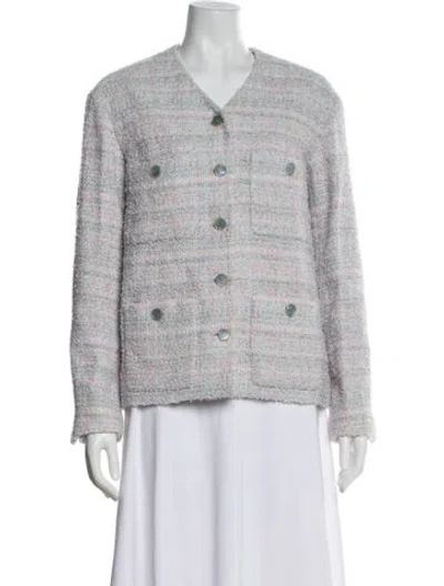 Pre-owned Chanel 2025 Tweed Evening Jacket In Pink