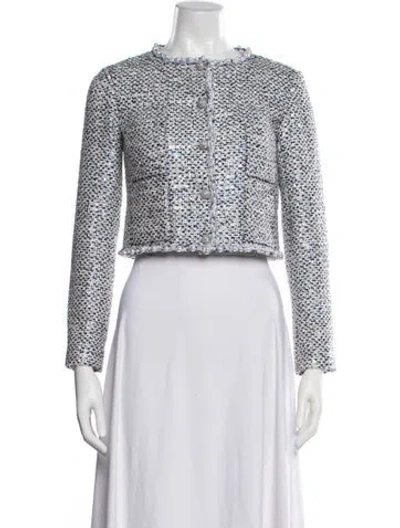 Pre-owned Chanel 2025 Tweed Jacket In Blue/grey