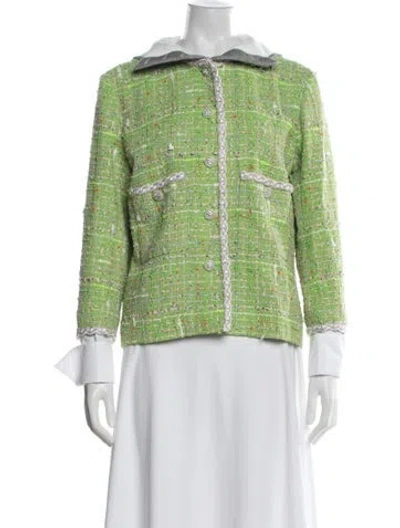 Pre-owned Chanel 2025 Tweed Jacket W/ Tags In Green